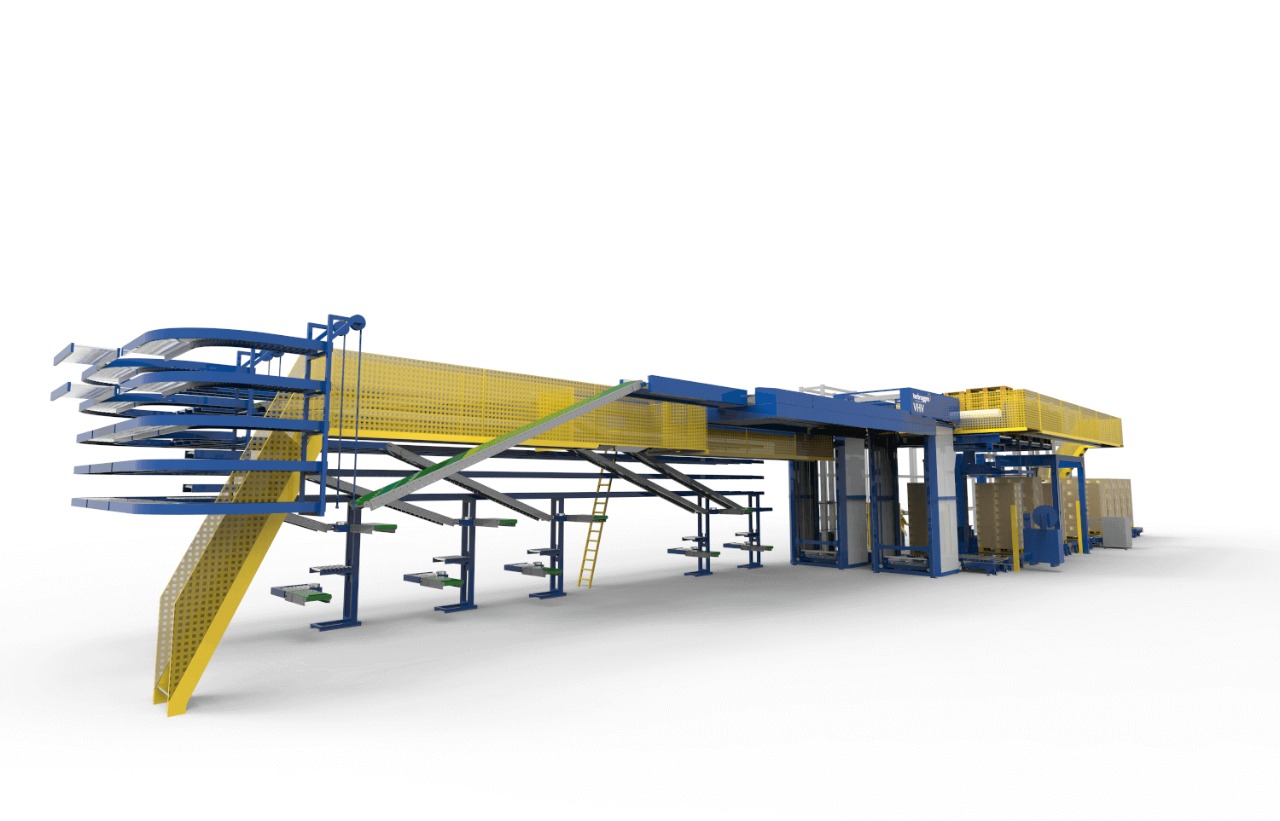 VPM-VHV Automatic box and carton palletizer for stacking boxes and cartons by Verbruggen Palletizing Solutions