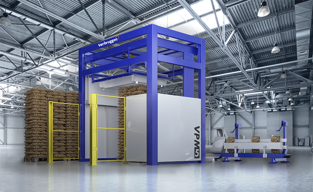 Wrapping machine - rice palletizing, Verbruggen