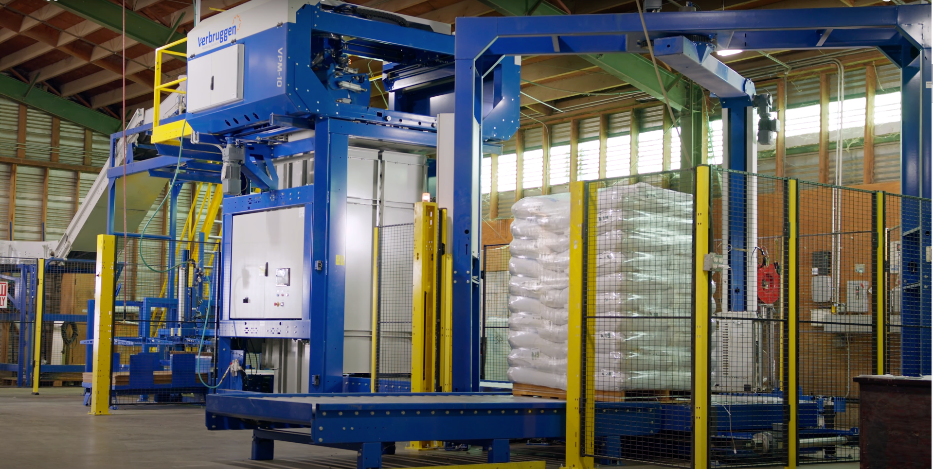 Wrapping machine - rice palletizing, Verbruggen